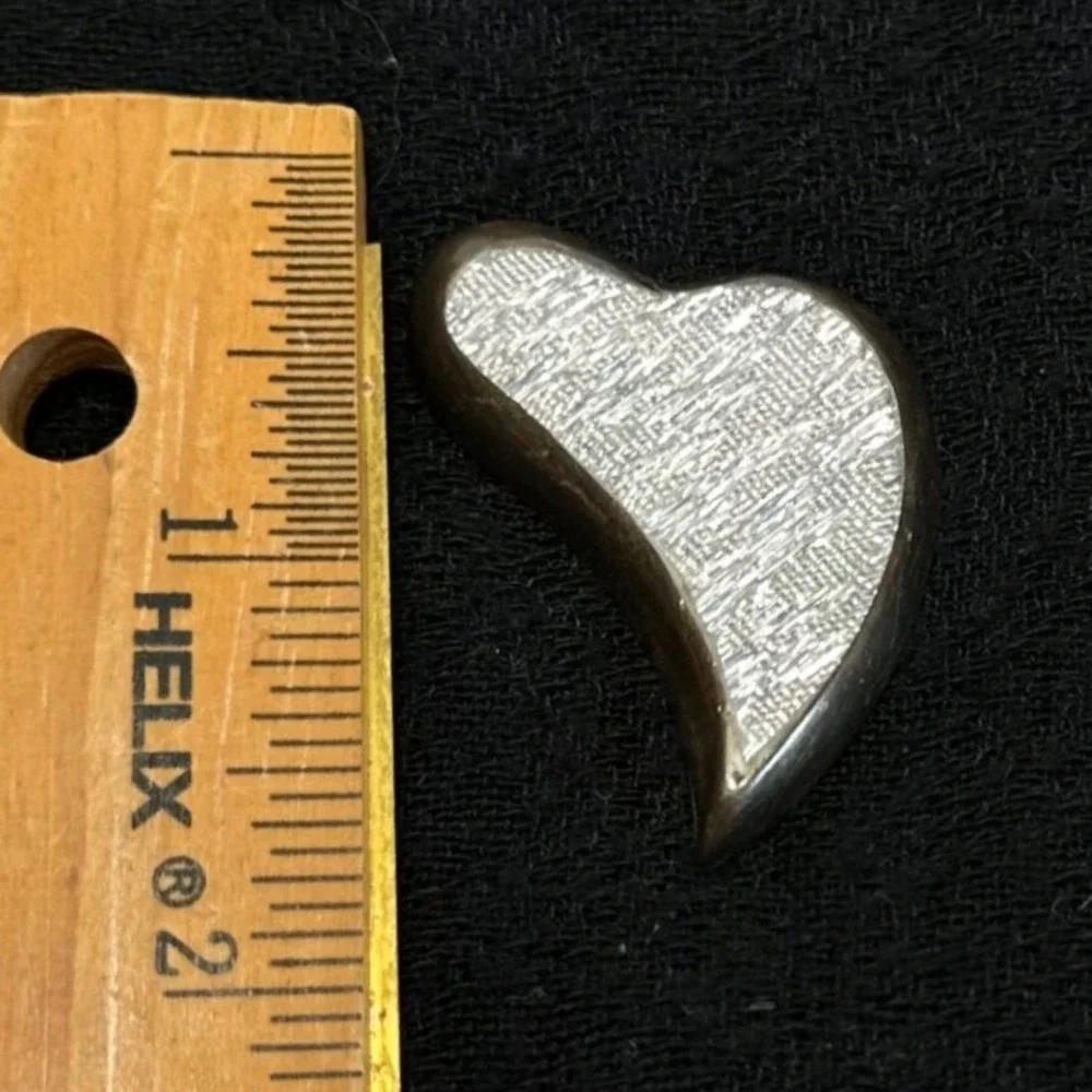 Heart‎ Brooch Component Mexican Silver Sterling Mex 9